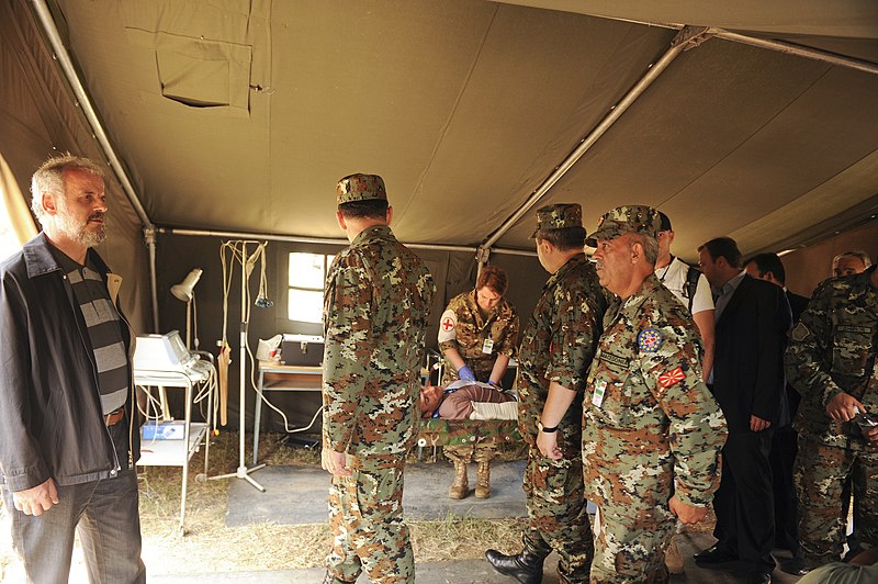 File:Macedonian Minister of Defense Talat Xhaferi, left, tours a field hospital run by soldiers from Montenegro, Macedonia and Albania during a distinguished visitor day in Pepeliste, Macedonia, June 6, 2013 130606-A-BS718-005.jpg