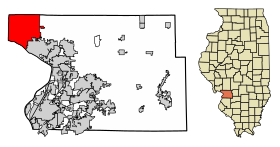 Madison County Illinois Incorporated and Unincorporated areas Godfrey Highlighted.svg