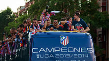 Celebrations of Atlético Madrid after winning the 2013–14 La Liga title
