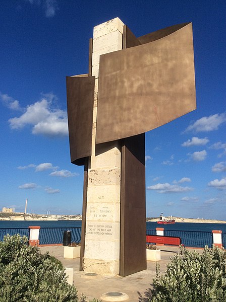 Monument in Birżebbuġa commemorating the Malta Summit