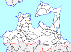 Location of Tairadate in Aomori Prefecture
