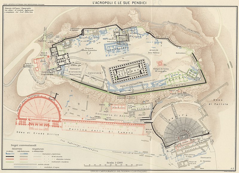 File:Map The Acropolis of Athens and its slopes 1928-1940 - Touring Club Italiano CART-TRC-37.jpg