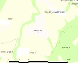 Mapa obce Vassogne