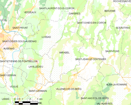 Mapa obce Mirabel