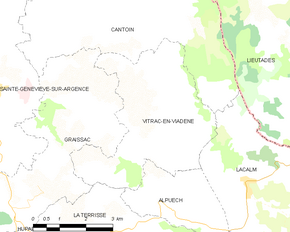 Poziția localității Vitrac-en-Viadène