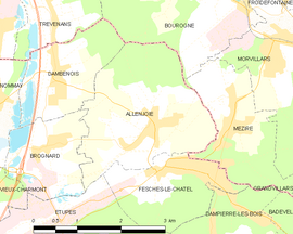 Mapa obce Allenjoie