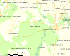 Mapa obce Sainte-Marthe