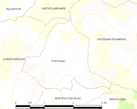 Mapa obce Fustignac