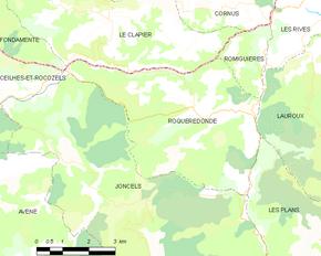 Poziția localității Roqueredonde