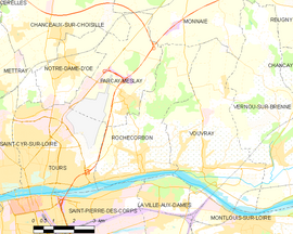 Mapa obce Rochecorbon