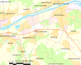 Mapa obce Flins-sur-Seine