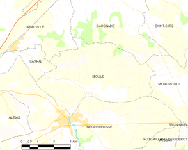 Mapa obce Bioule