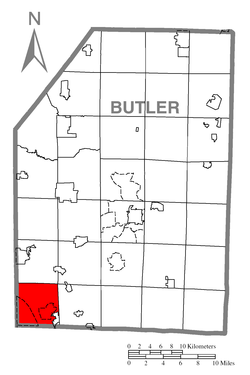 Localização de Cranberry Township no Condado de Butler