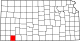 Map of Kansas highlighting Seward County.svg