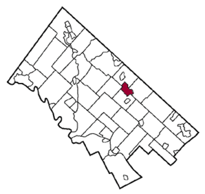 Harta Lansdale, județul Montgomery, Pennsylvania Evidențiat.gif