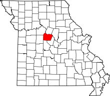 Harta e Cooper County në Missouri