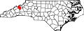 State map highlighting Yancey County