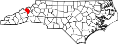 Map of North Carolina highlighting Yancey County.svg