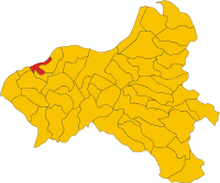 Locatie van Parghelia in Vibo Valentia (VV)