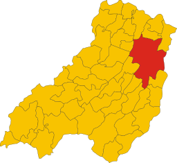 Kommunens läge i provinsen Parma