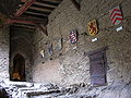 Knights' staircase with all owners' coats of arms