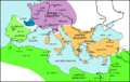 La división del Mediterráneo en la Alta Edad Media (año 800)