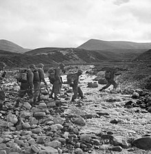 Men of the 5th Battalion, Highland Light Infantry training in the mountains near Inverness, Scotland, 22 October 1942. Men of 5th Battalion, The Highland Light Infantry, training in the mountains near Inverness in Scotland, 22 October 1942. H24779.jpg