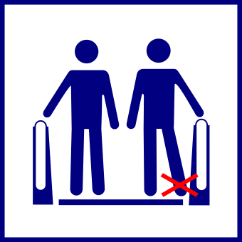Notice on escalators in Spain