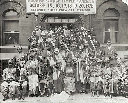 The Moorish Science Temple of America, whose members are pictured here in 1928, was a key influence on the Nation of Islam