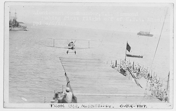 A Sopwith Camel takes off from Mississippi, 6 April 1919