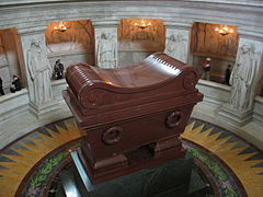 El sarcófago de Napoleón Bonaparte.