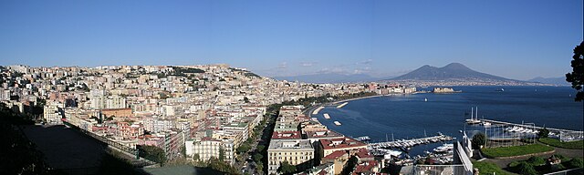 Adesivo Napoli e il Vesuvio vista panoramica, Napoli, Italia 