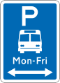 '(R6-53.2.2) Bus Parking: Non-standard Hours' (on both sides of this sign)