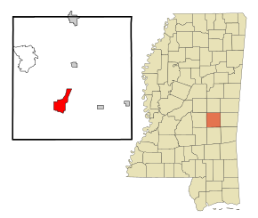 Newton County Mississippi Incorporated and Unincorporated areas Newton Highlighted.svg
