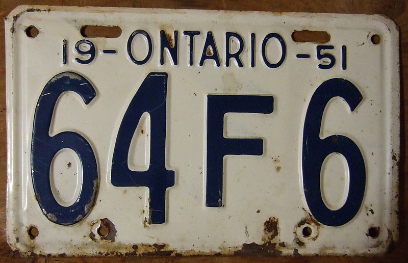 File:ONTARIO 1951 -SHORTY LICENSE PLATE - Flickr - woody1778a.jpg