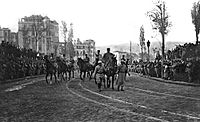 Louis Franchet d'Espèrey marching in Beyoğlu, February 8, 1919.