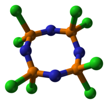 Octachlorotetraphosphazene structure (ball-and-stick)
