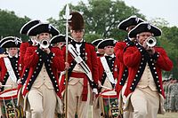 The Old Guard Fife and Drum Corps marching.