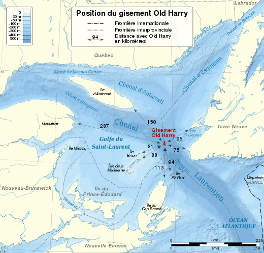 Old Harry oil field [fr], on the boundary between Quebec and Newfoundland and Labrador