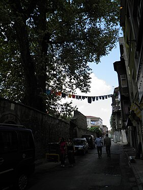 Drying clothes in the old district of Istanbul