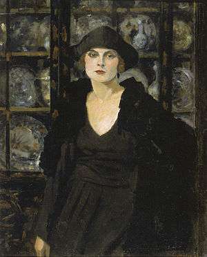 Dame in Schwarz (Ernst Oppler)