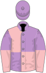 Mauve and pink (quartered), halved sleeves, mauve cap