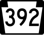 Pennsylvania Route 392 marker