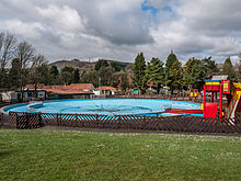 The former paddling pool in Ynysangharad Park, now removed
