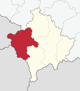 Pejë / District de Peć - Localisation