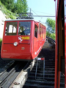 Die Pilatusbahn, die steilste Zahnradbahn der Welt