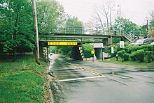 The LIRR's overpass over Stonytown Road in Plandome. Plandome Station - Low Bridge.jpg