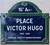 Plaque Place Victor Hugo - Paris XVI (FR75) - 2021-08-17 - 1.jpg