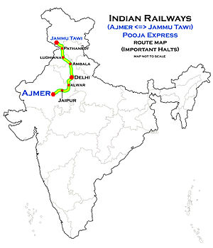 Pooja Express (Ajmer - Jammu Tawi) Ruta karta.jpg