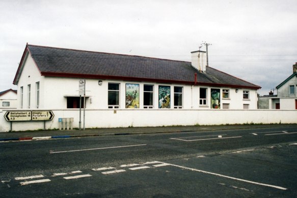  Portavogie School showing the Fishing History triptych mural by Gary Drostle and Rob Turner